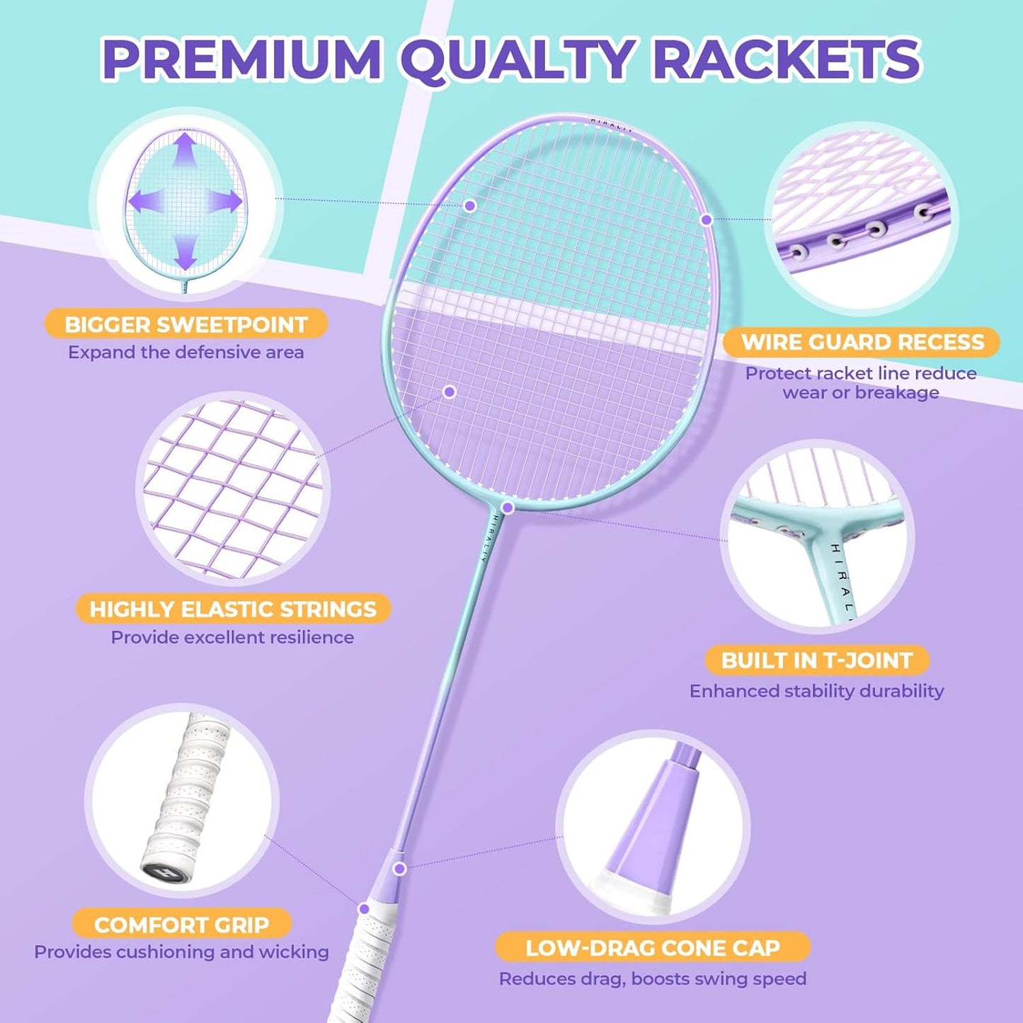Complete Badminton Set – 2/4 Lightweight Rackets, Shuttlecocks & Carrying Bag for Backyard Fun with Family & Kids