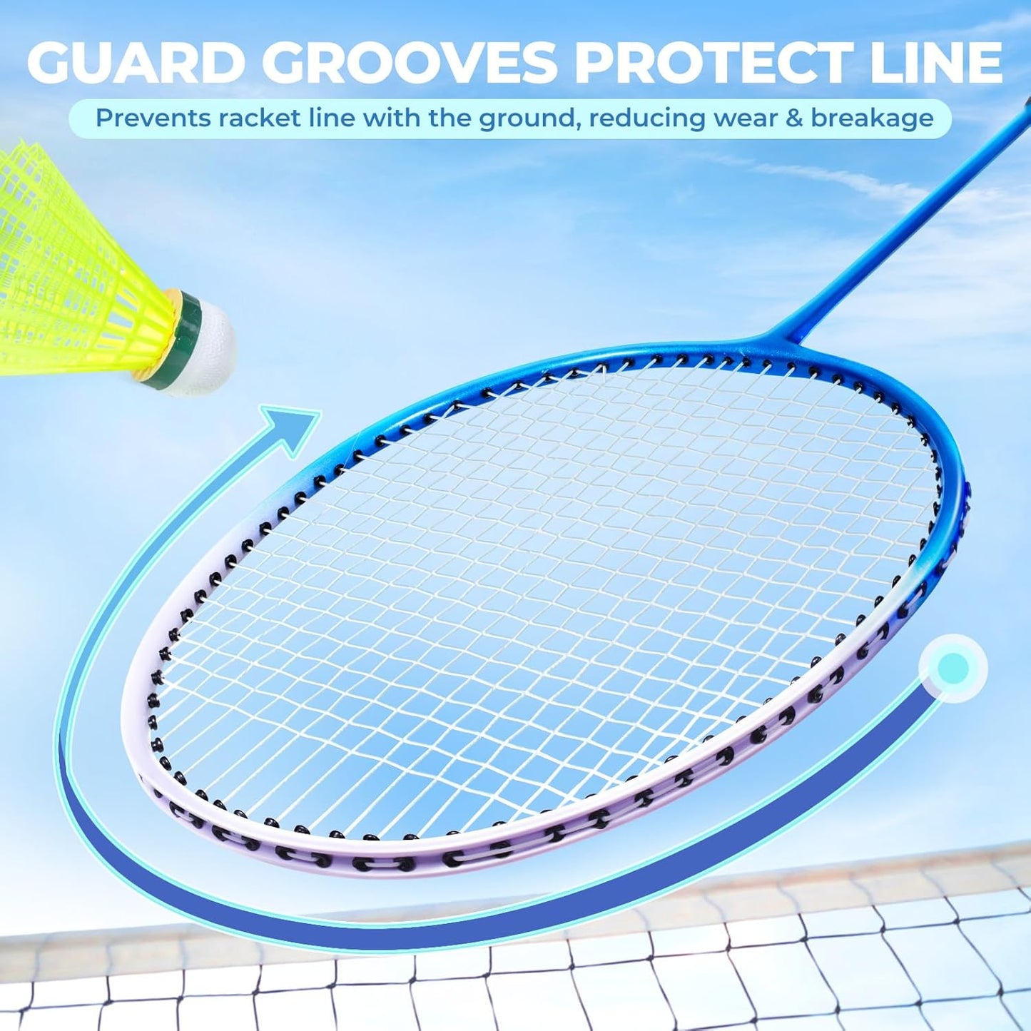 Badminton Racket Set – 2 or 4 Lightweight Rackets with Birdies & Carrying Bag, Perfect for Backyard Games, Adults, Kids & Beginners