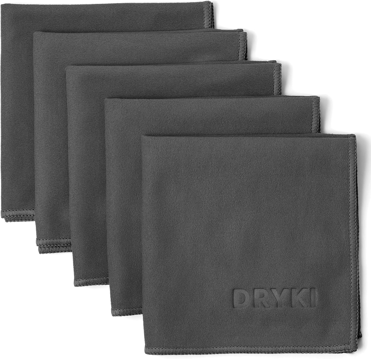 Pocket-Sized Sweat Towels - the Original Sweat Absorbing Handkerchiefs - Quick-Dry Microfiber Sweat Rags for Face, Hands, & Body - Men & Women - Gym, Sports, and Work (Black: 5 Pack)