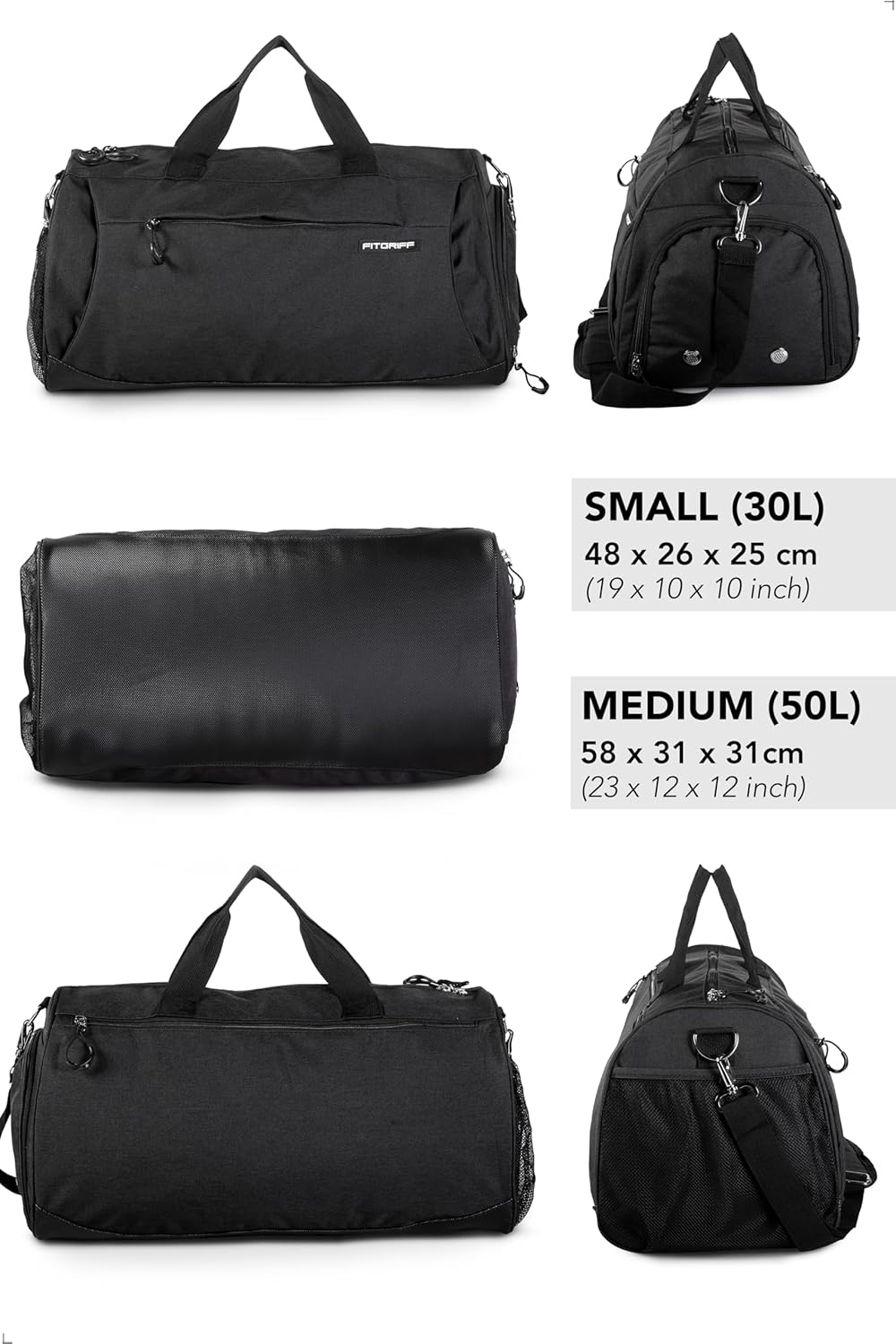 ® Gym Bag for Men & Women with Shoe & Wet Compartment - Duffle Bag for Travel, Sports, Fitness & Workout