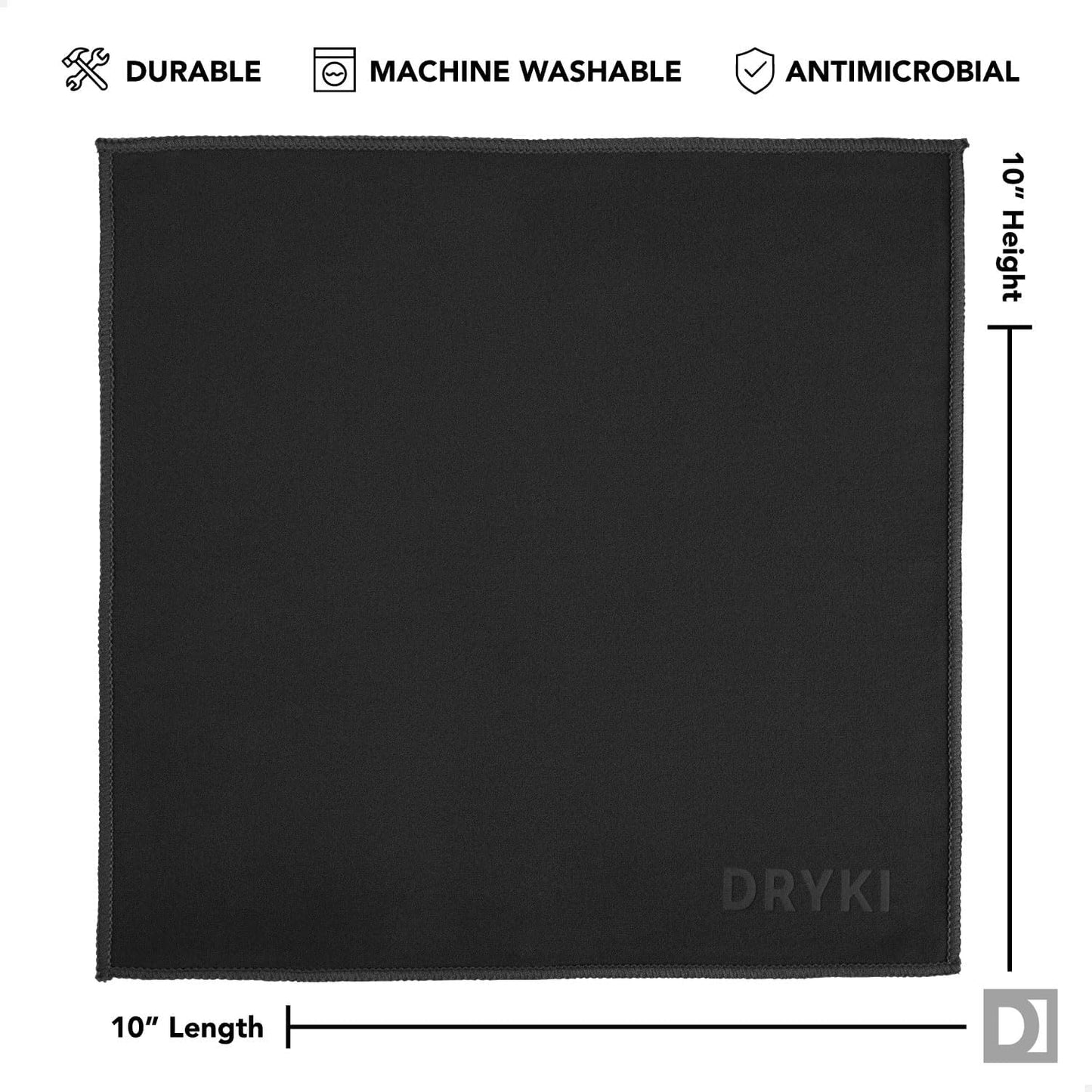 Pocket-Sized Sweat Towels - the Original Sweat Absorbing Handkerchiefs - Quick-Dry Microfiber Sweat Rags for Face, Hands, & Body - Men & Women - Gym, Sports, and Work (Black: 5 Pack)