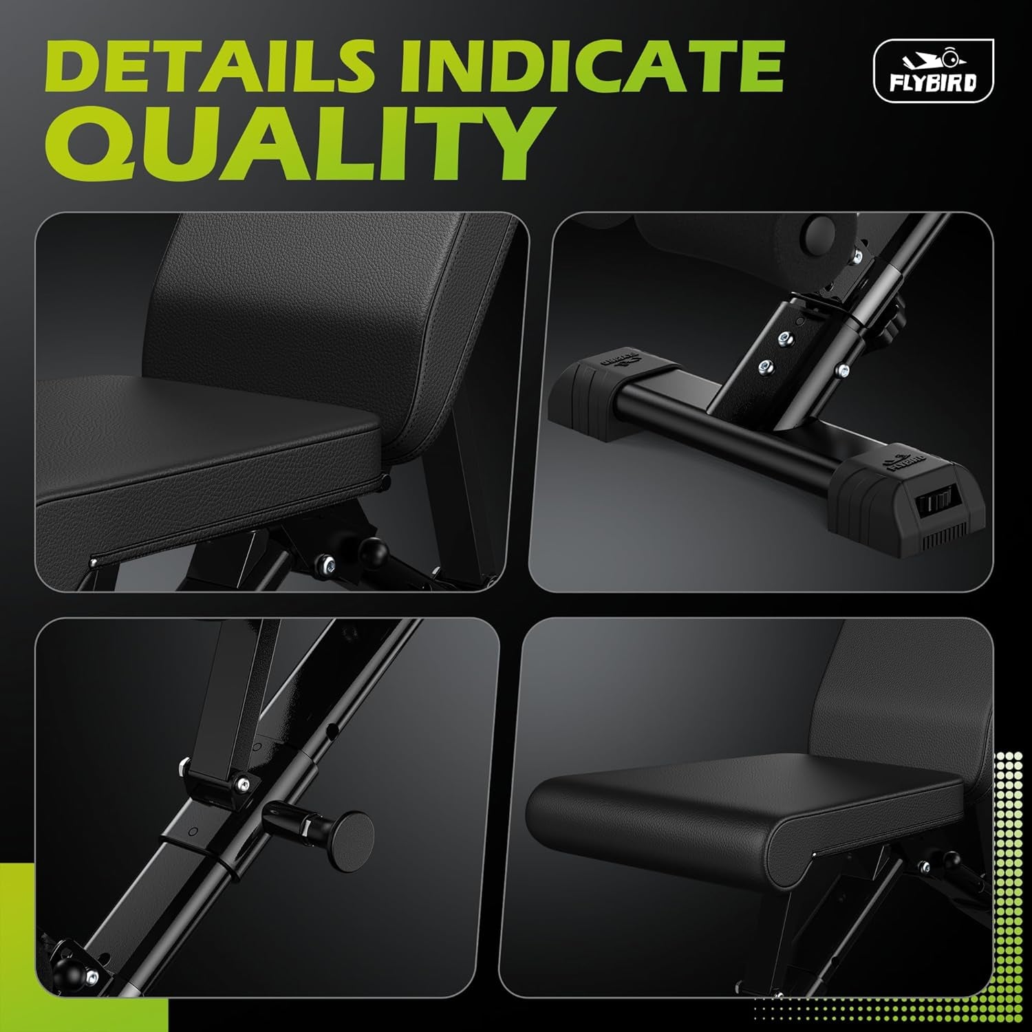 Upgraded Adjustable Weight Bench – Fast Folding Strength Training Bench for Full Body Home Workouts