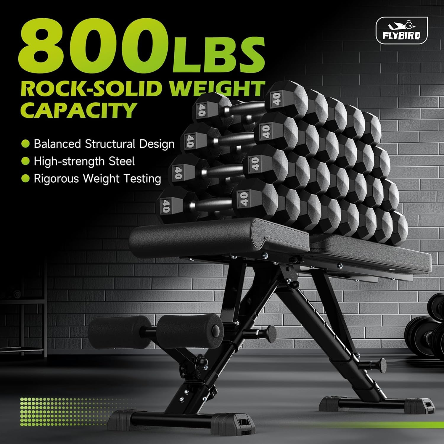 Upgraded Adjustable Weight Bench – Fast Folding Strength Training Bench for Full Body Home Workouts