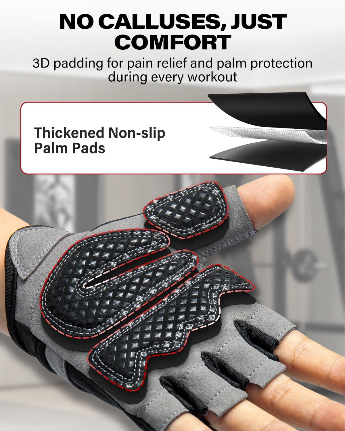 Workout Gloves for Men and Women – Lightweight, Grip-Enhanced Gym Gloves for Weightlifting, Cycling, Exercise, Cross Training, Pull-Ups, Fitness, Climbing, and Rowing.