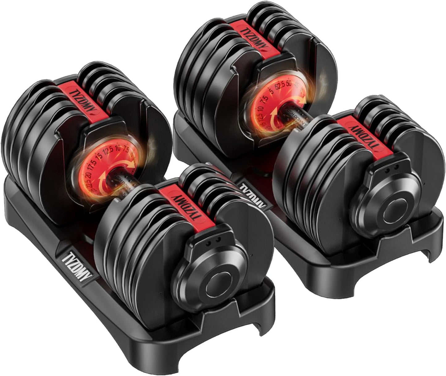 Adjustable Dumbbell Set of 2 – 105 lbs Total (52.5 lbs Each), 15-in-1 Free Weights for Men & Women, Home Gym Strength Training Equipment