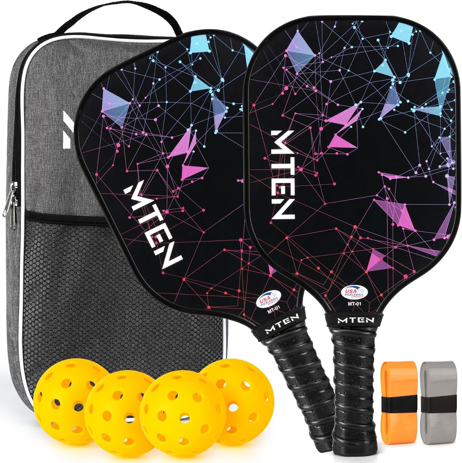 Pickleball Paddles, USAPA Approved Fiberglass Surface Pickleball Set with Pickleball Rackets, Pickleball Paddles Set ​For Men Women