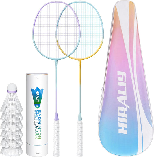 Complete Badminton Set – 2/4 Lightweight Rackets, Shuttlecocks & Carrying Bag for Backyard Fun with Family & Kids