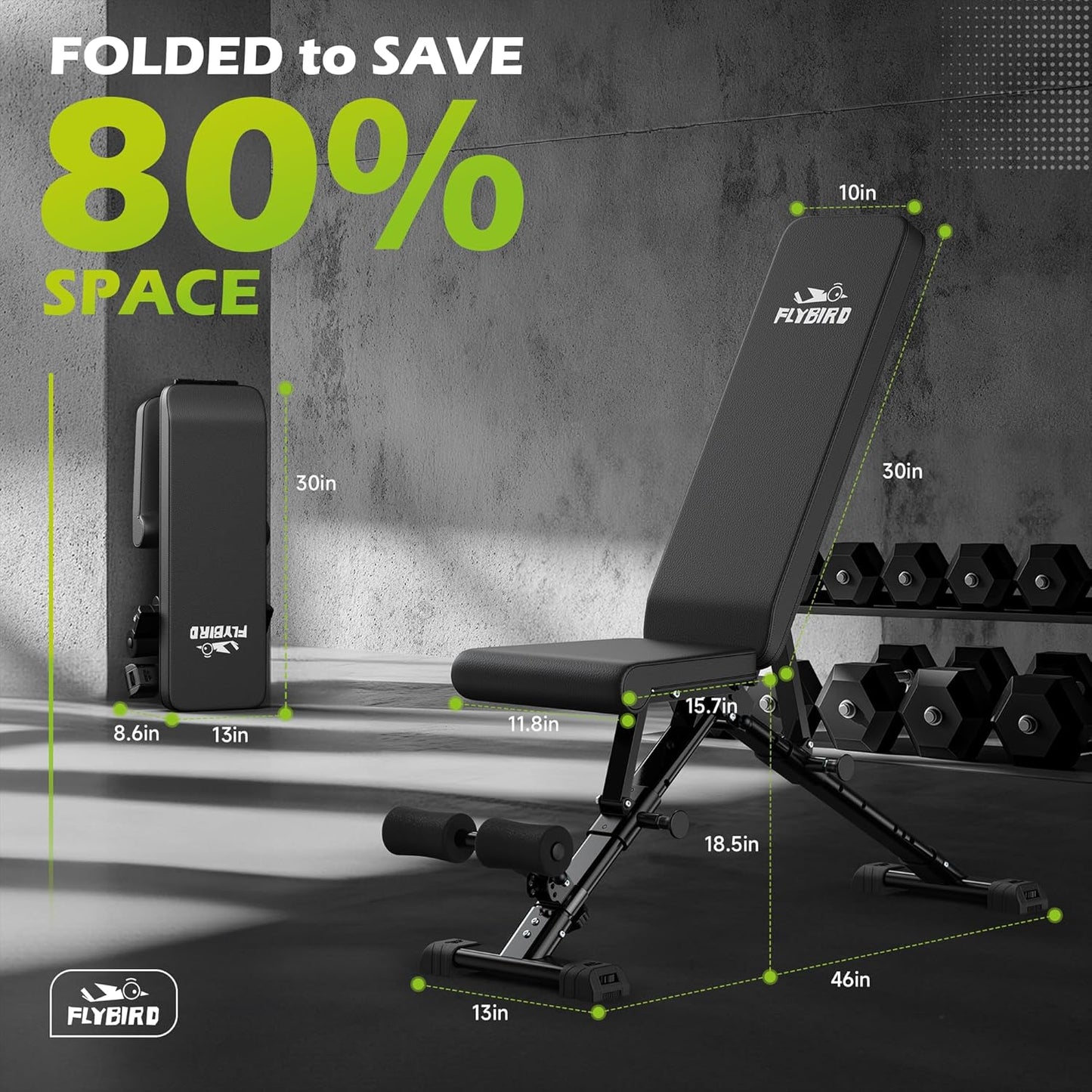 Upgraded Adjustable Weight Bench – Fast Folding Strength Training Bench for Full Body Home Workouts