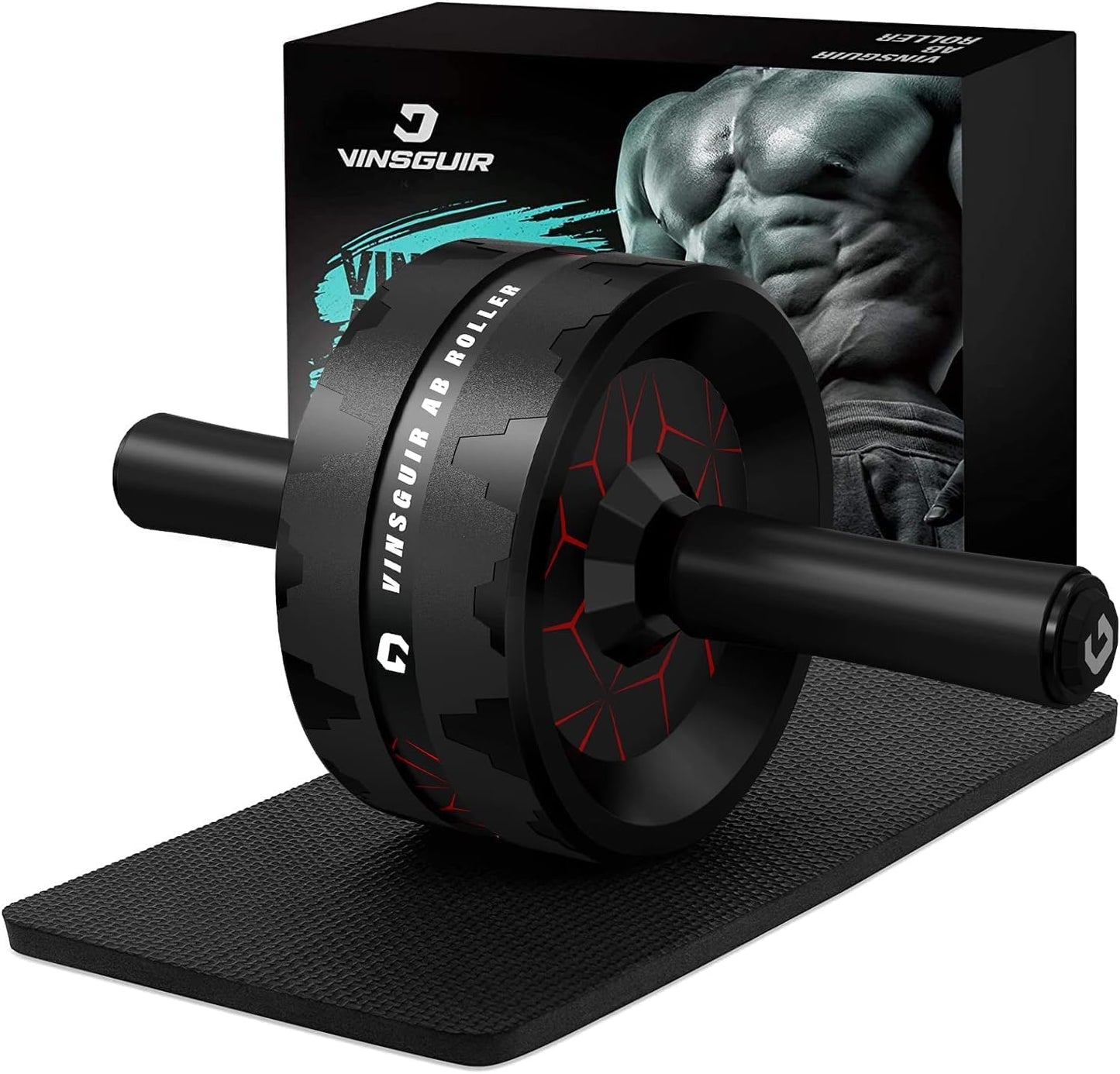 Ab Roller Wheel for Core and Abs – Home Gym Equipment with Knee Pad for Full-Body Strength Training.