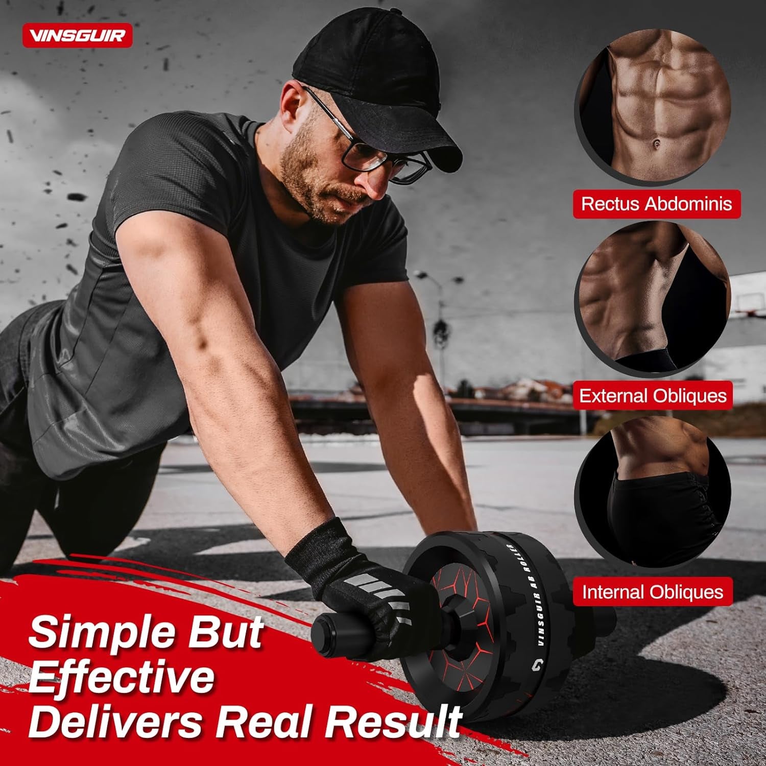 Ab Roller Wheel for Core and Abs – Home Gym Equipment with Knee Pad for Full-Body Strength Training.